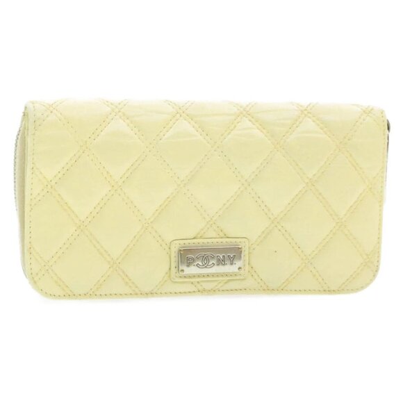 CHANEL Matelasse Zippy Long Wallet Beige CC Auth cr619A - Picture 1 of 16